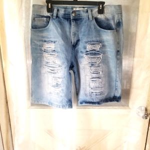Men's G-net denim shorts